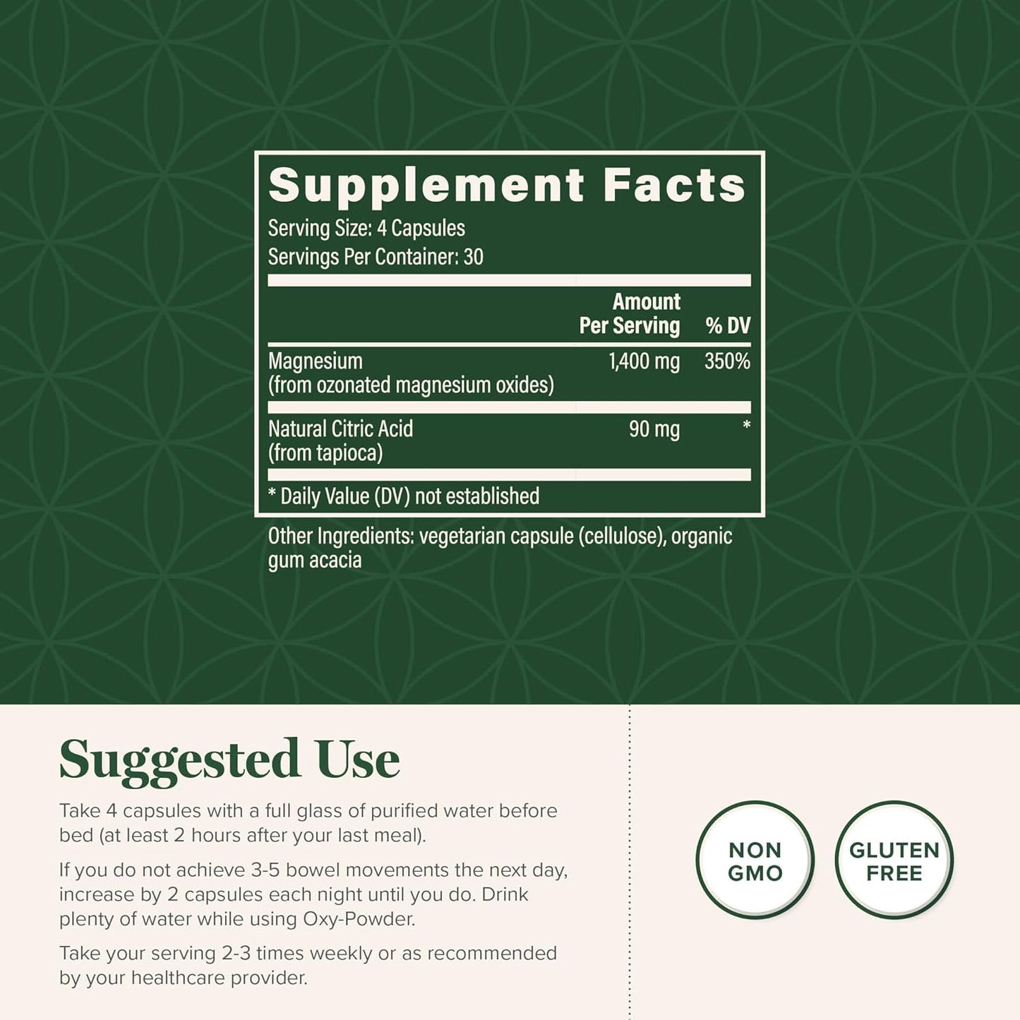 Global Healing Center Oxy-Powder Oxygen Based Safe and Natural Colon Cleanser and Relief from Occasional Constipation (120 Capsules)(Packaging may vary)