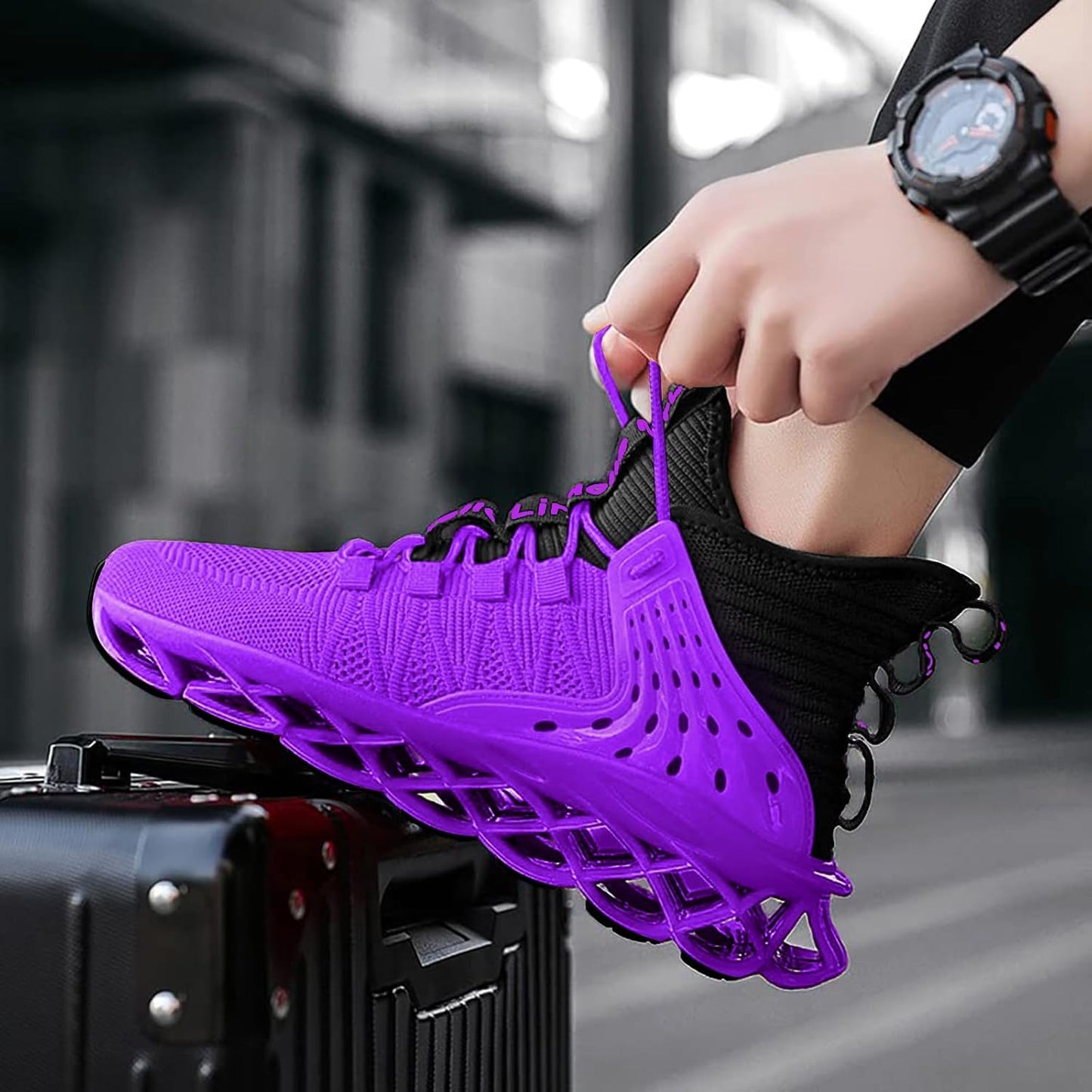 Hello MrLin Men's Running Shoes Non Slip Athletic Tennis Walking Blade Type Sneakers Hip Hop