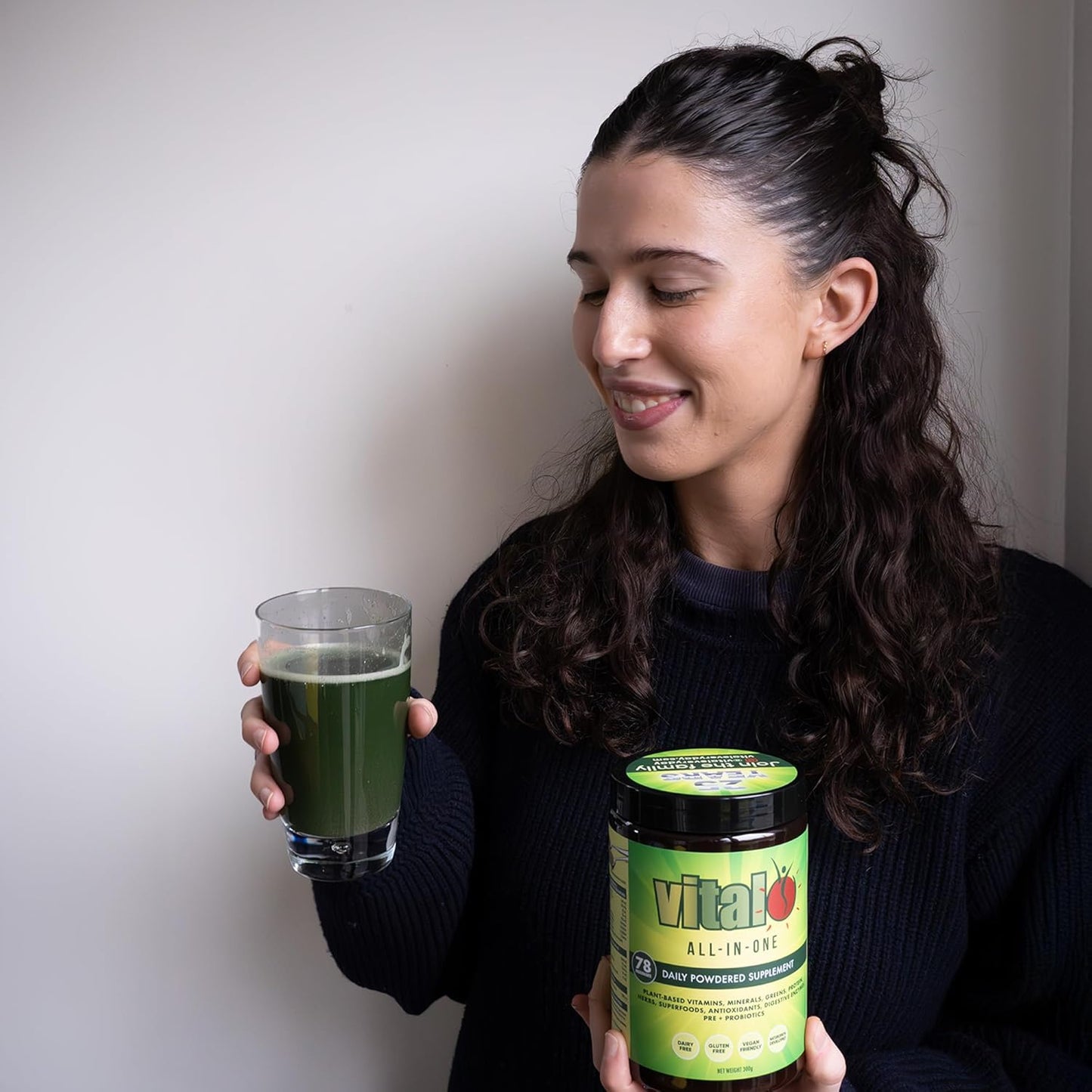 Vital All-in-One Daily Powdered Supplement - Natural Greens Superfood Powder for Energy & Health, Super Greens Powder Drink Mix with Probiotic & Antioxidant Support - 10.58 oz (300 g)