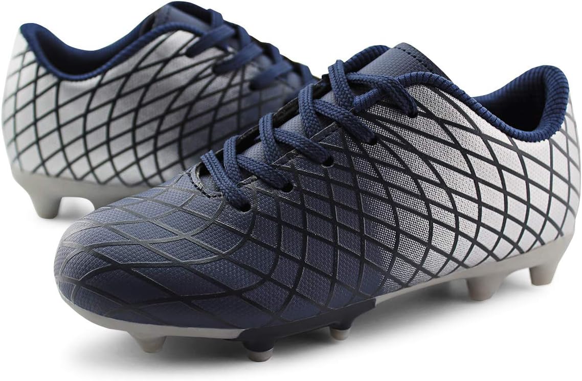JABASIC Kids Outdoor Soccer Cleats Athletic Firm Ground Football Shoes