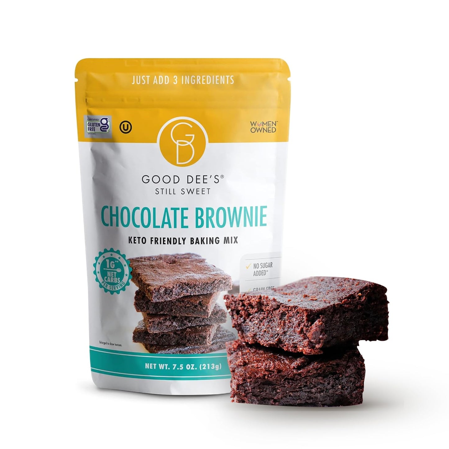 Good Dee's Chocolate Brownie Mix | Keto Baking Mix | Sugar-Free, Gluten-Free, Grain-Free, Nut-Free, Soy-Free & Low Carb Baking Mix | Diabetic, Atkins & WW Friendly (Pack of 1)