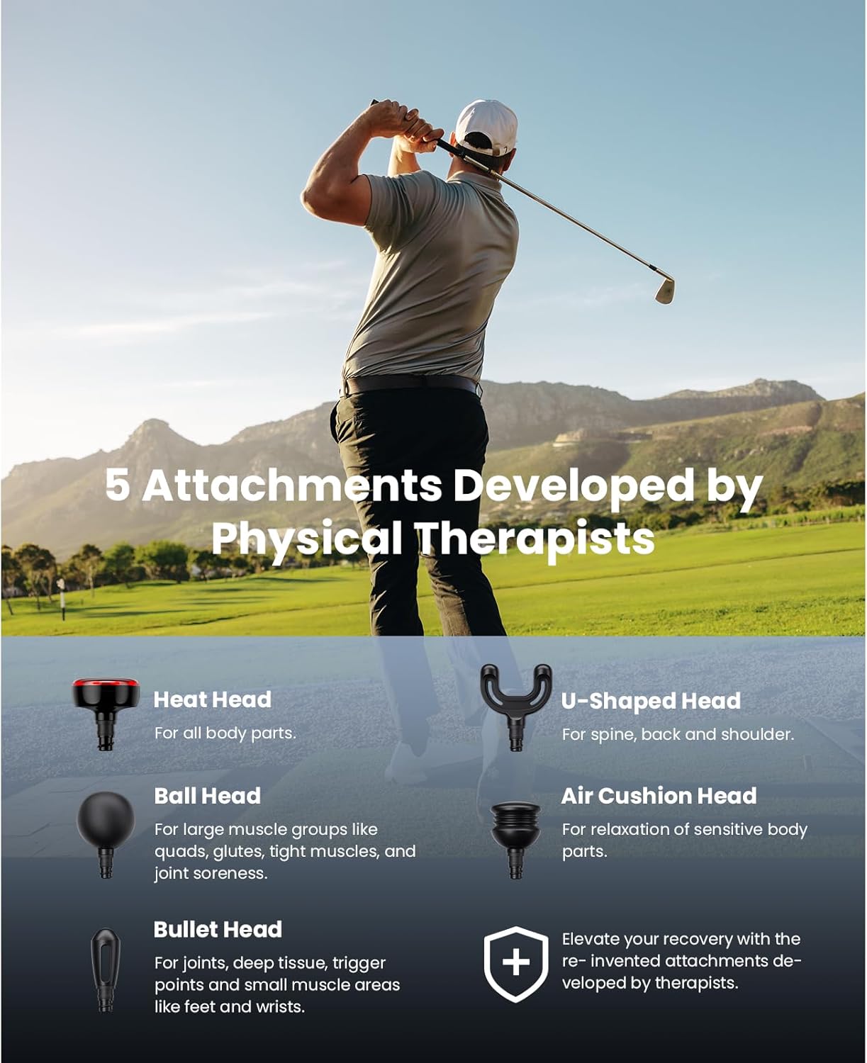 BOB AND BRAD Q2 Plus Mini Massage Gun with Heat, Pocket-Sized Heated Deep Tissue Massager Gun, Portable Percussion Muscle Massager Gun, Ultra Small & Quiet Muscle Massage Gun