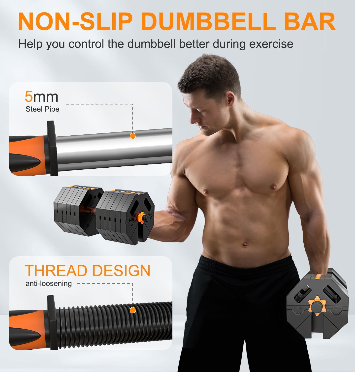 Adjustable Dumbbells Set for Women Men 20LBS/30LBS/40LBS/60LBS Weight Set with Connector, 5 in 1 Free Weights Dumbbells Set for Barbell Kettlebells Weightlift Push Up Fitness Exercises for Home Gym