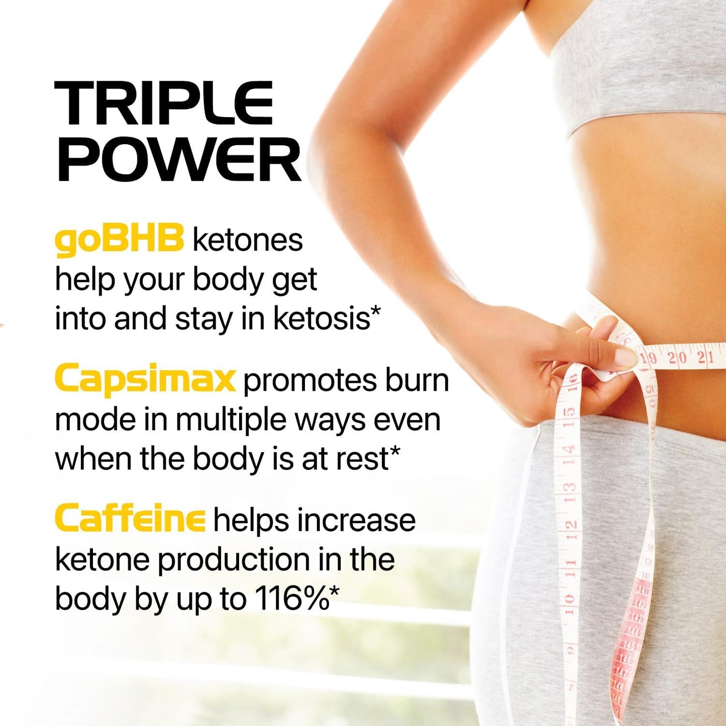 Lipo Burn Keto BHB Exogenous Ketones Supplement - BHB Science Keto Diet Pills with Capsimax and Caffeine for Natural Energy Focus Body Sculpting & Ketosis Support - Vegetarian & Non-GMO (1 Month)