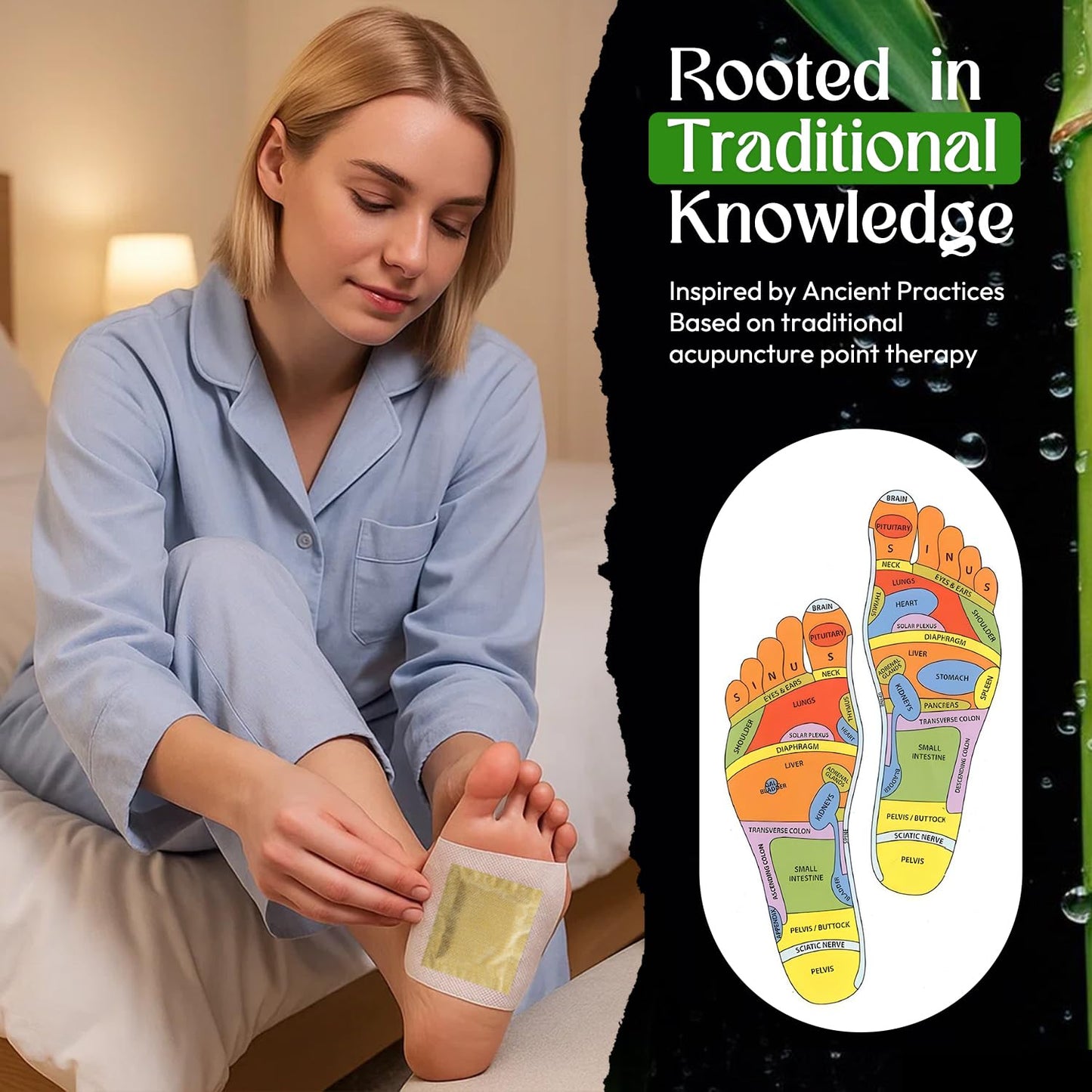 Foot Patches Pads for Deep Cleansing: Feet Patches Bamboo Wood Vinegar Ginger Foot Pads for Promoting Sleeping 20 Packs