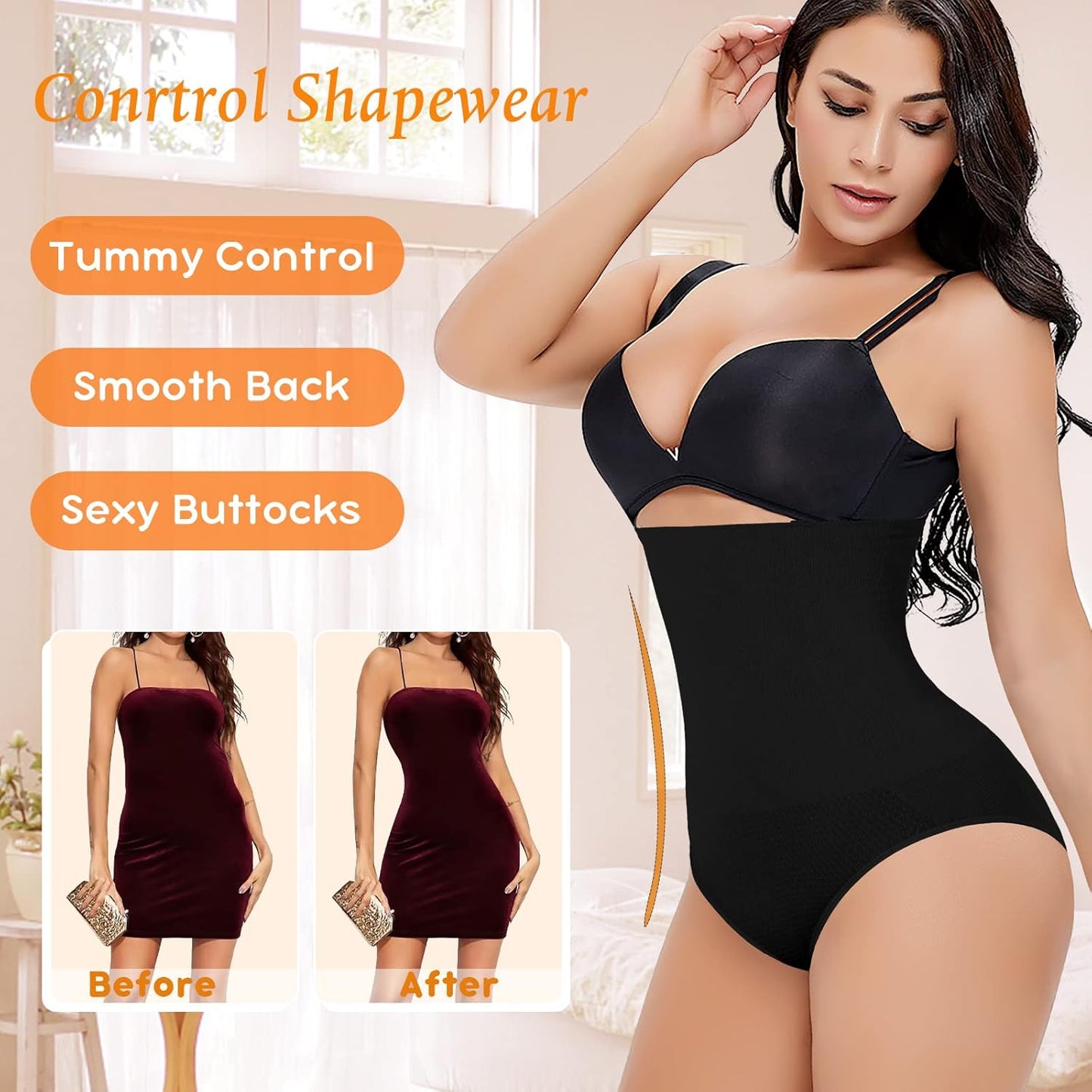 Tummy Control Shapewear Panties for Women High Waisted Body Shaper Slimming Shapewear Underwear Girdle Panty