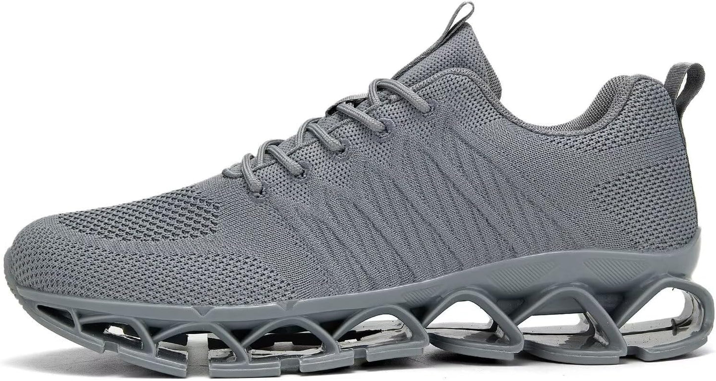 Men's Slip on Walking Running Shoes Blade Tennis Casual Fashion Sneakers Comfort Non Slip Work Sport Athletic Trainer