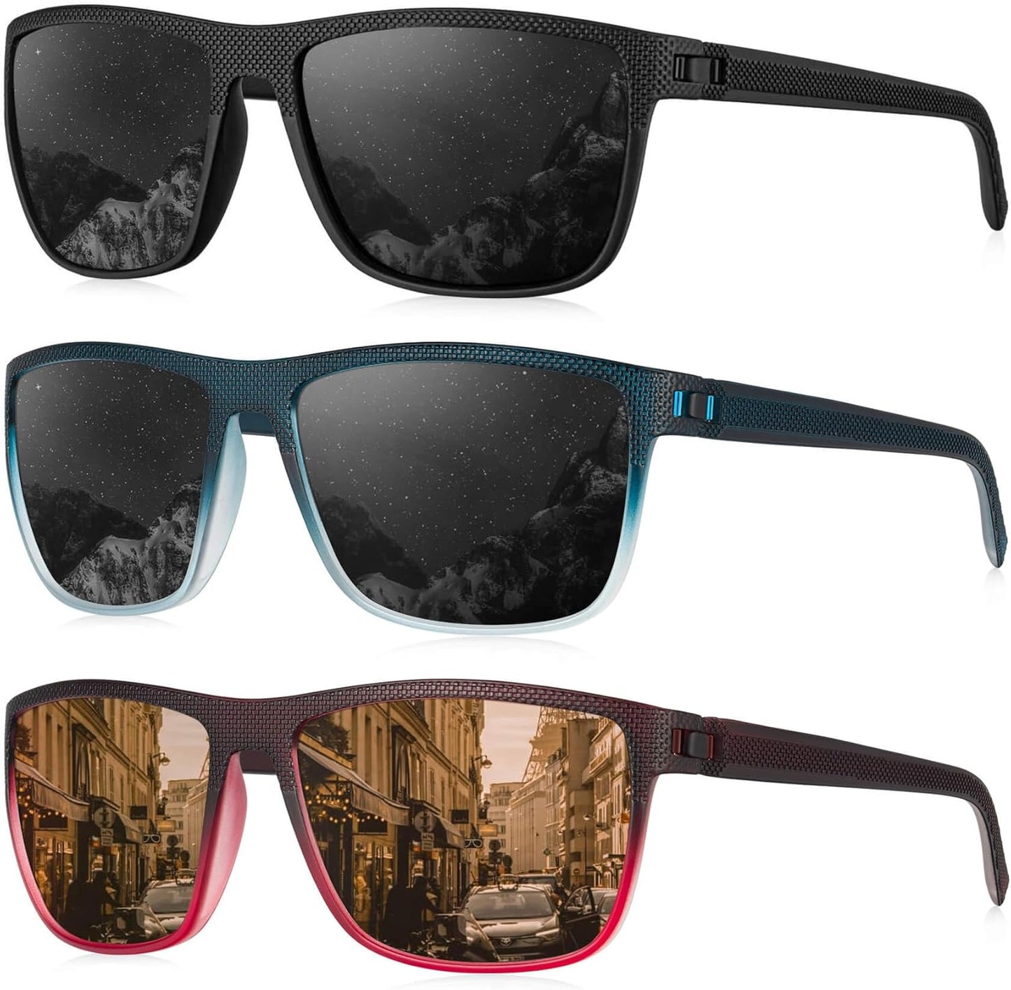 KALIYADI Polarized Sunglasses for Men, Lightweight Sun Glasses with UV Protection for Driving Fishing Golf