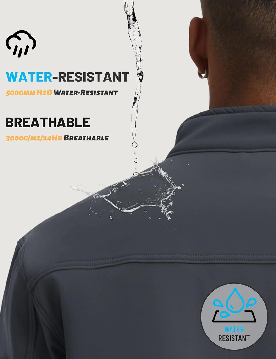 TACVASEN Men's Tactical Softshell Jacket Fleece Lined Water Resistant Windbreaker Military Lightweight Coat for Hiking