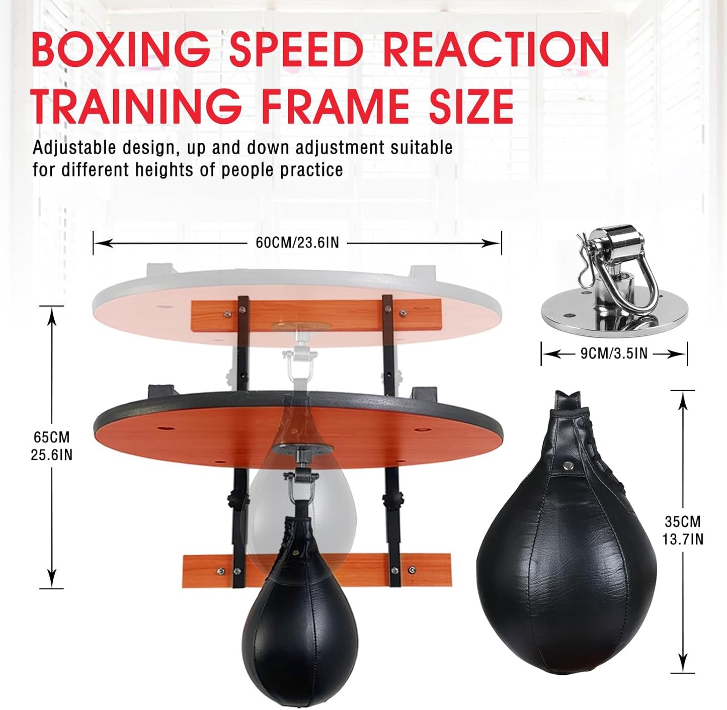 INNOLIFE Adjustable Speed Bag Platform Heavy Duty Wall Mount Speed Bag Platform Kit 24" with Speed Ball for Boxing Training Workout Fitness Stress Relief