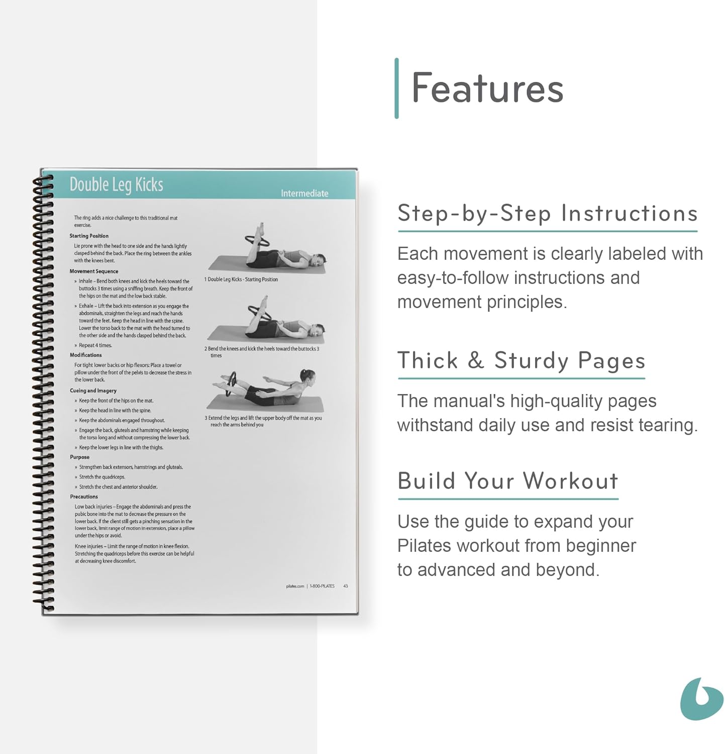 Balanced Body Mat and Ring Guide, Pilates Mat and Ring Guide for Workout Equipment, for Home Gym or Studio Use