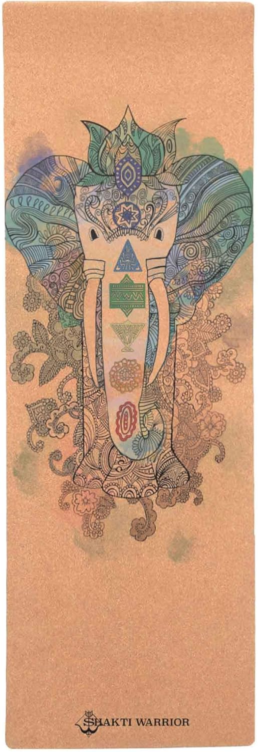 Cork Yoga Mat - Artist Designed, Premium Printed Eco-Friendly Non-Slip mat, Great for Regular & Hot Yoga, Pilates, Workouts 72 inch x 24 inch x 3mm Thick