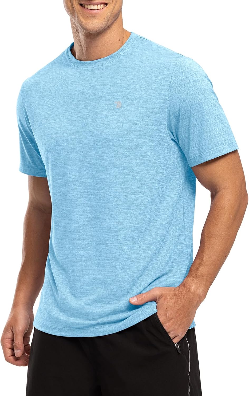 BGOWATU Men's Quick Dry Workout Athletic Shirts Lightweight Tennis Shirts for Men Running Gym Tops