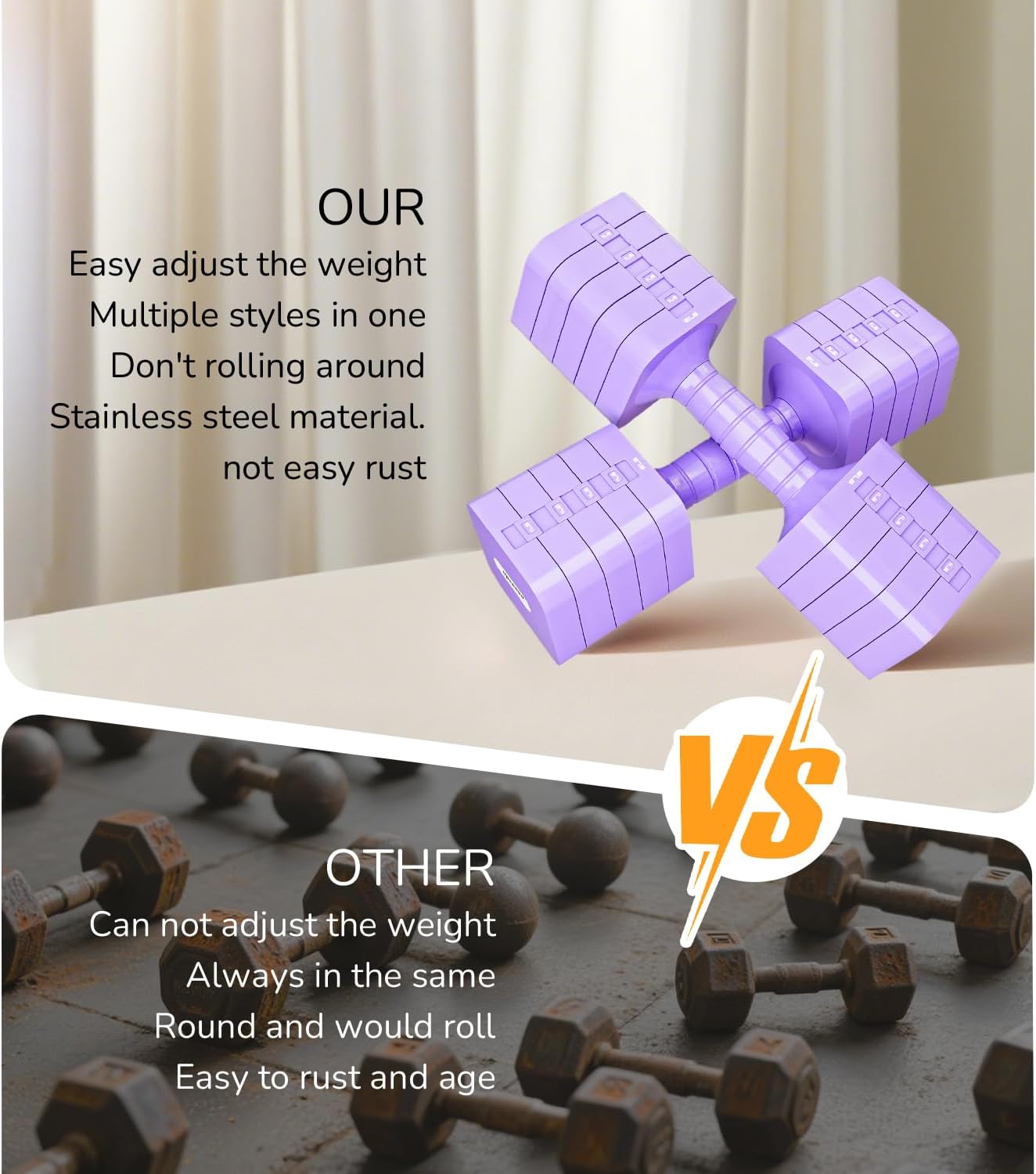 Adjustable Dumbbell Set for Women Men 16LB 20LB Hand Weights Dumbbells Sets Woman Exercise Fitness dumbbell Adjust dumbbells set of 2 for Home Gym Workout Strength Training Equipments