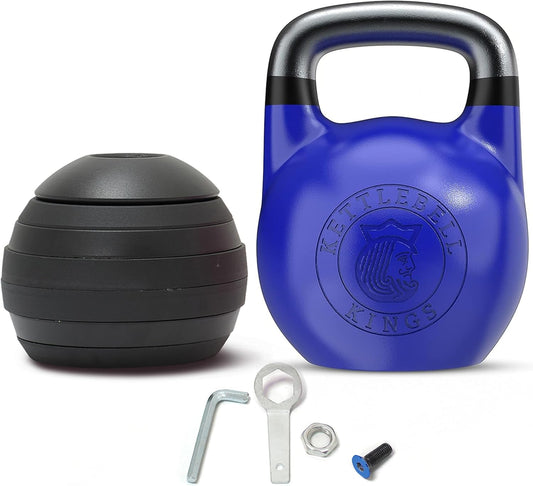 Kettlebell Kings Competition Kettlebells Weight (33mm handle) 4-32 KG | Hand weights Workout Gym Equipment & Strength training sets for Women & Men | Weights set for Home Gym