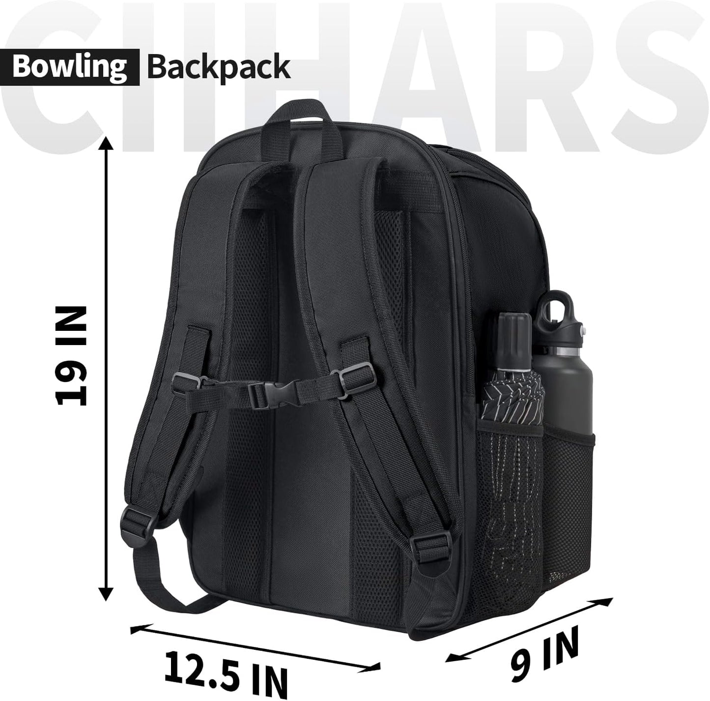 Single Bowling Ball Bag Backpack with Shoe Bag Up to Size 16, Accessories Gifts for Bowling Lovers,Bowling Bag with Padded Ball Holder