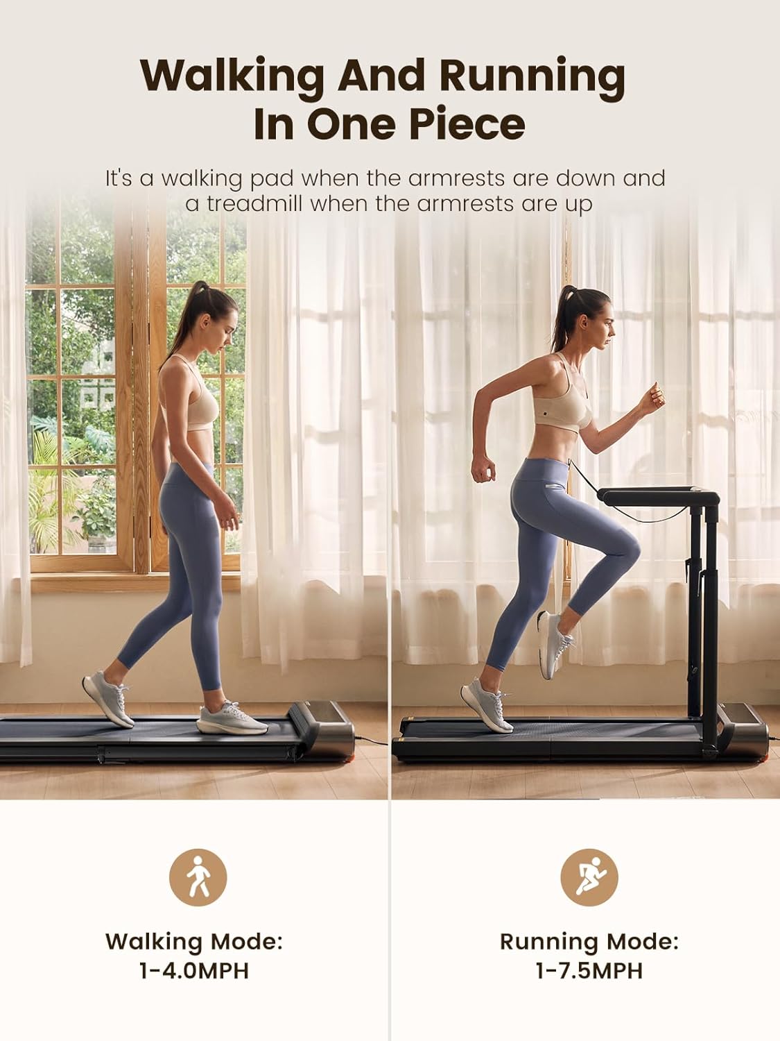WALKINGPAD R Series Folding Treadmill, 2 in 1 Walking Pad Under Desk Treadmill for Home and Office, Compact Foldable Design with App Control and LED Display, Spacious Belt for Walking or Running