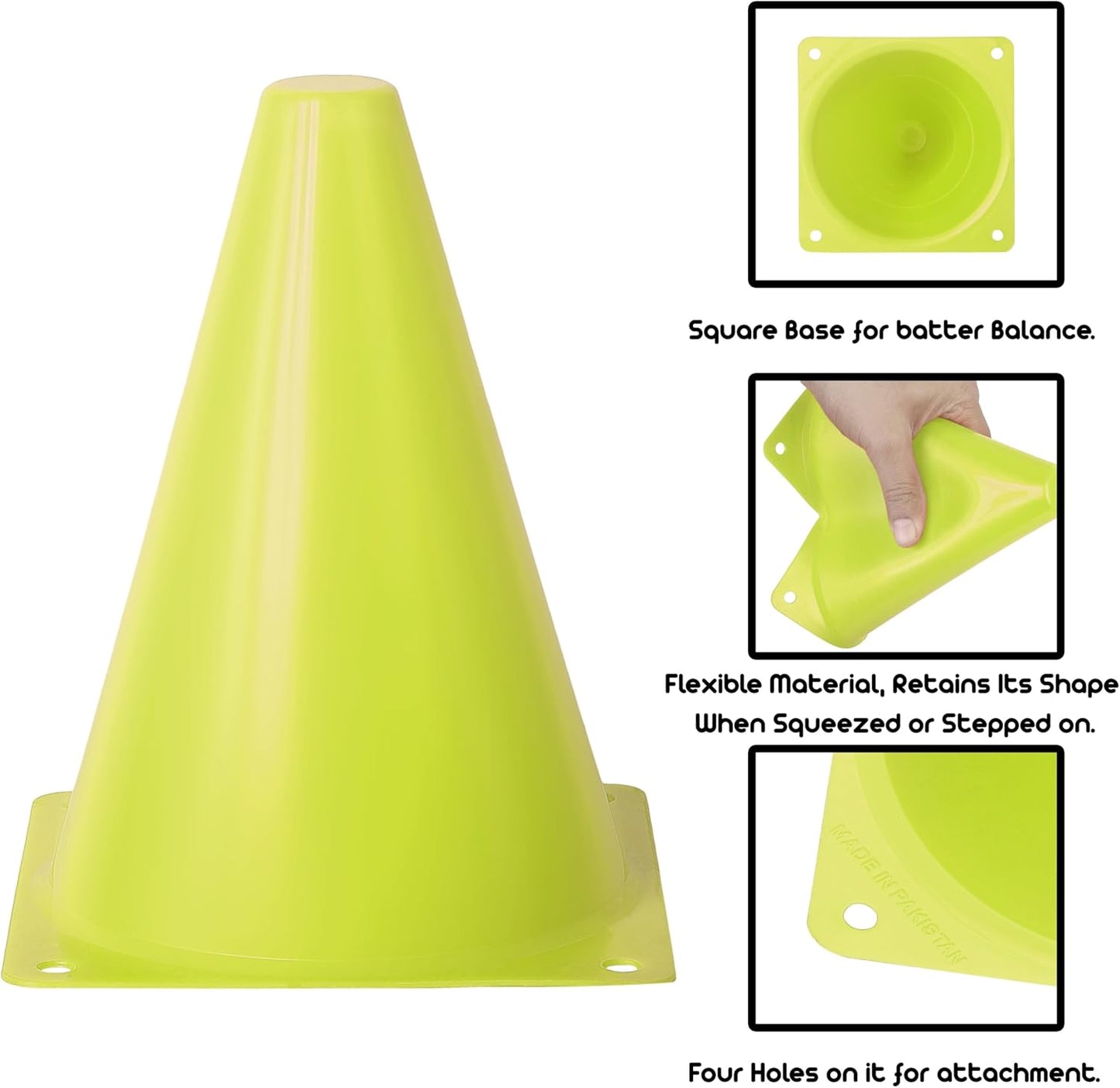 Cones for Sports Training, 7 Inches Tall & Visible, Durable and Easy to Handle Sports Cones, Ideal for All Kinds of Training Cones Activities and Field Practice Sport