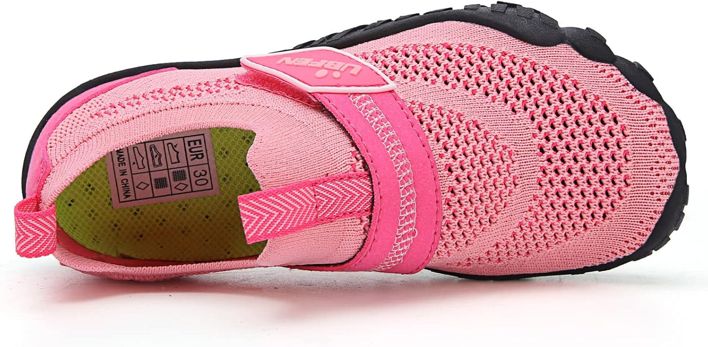 UBFEN Water Shoes for Kids Boys Girls Aqua Socks Barefoot Beach Sports Swim Pool Quick Dry Lightweight Toddler Little Big Kid