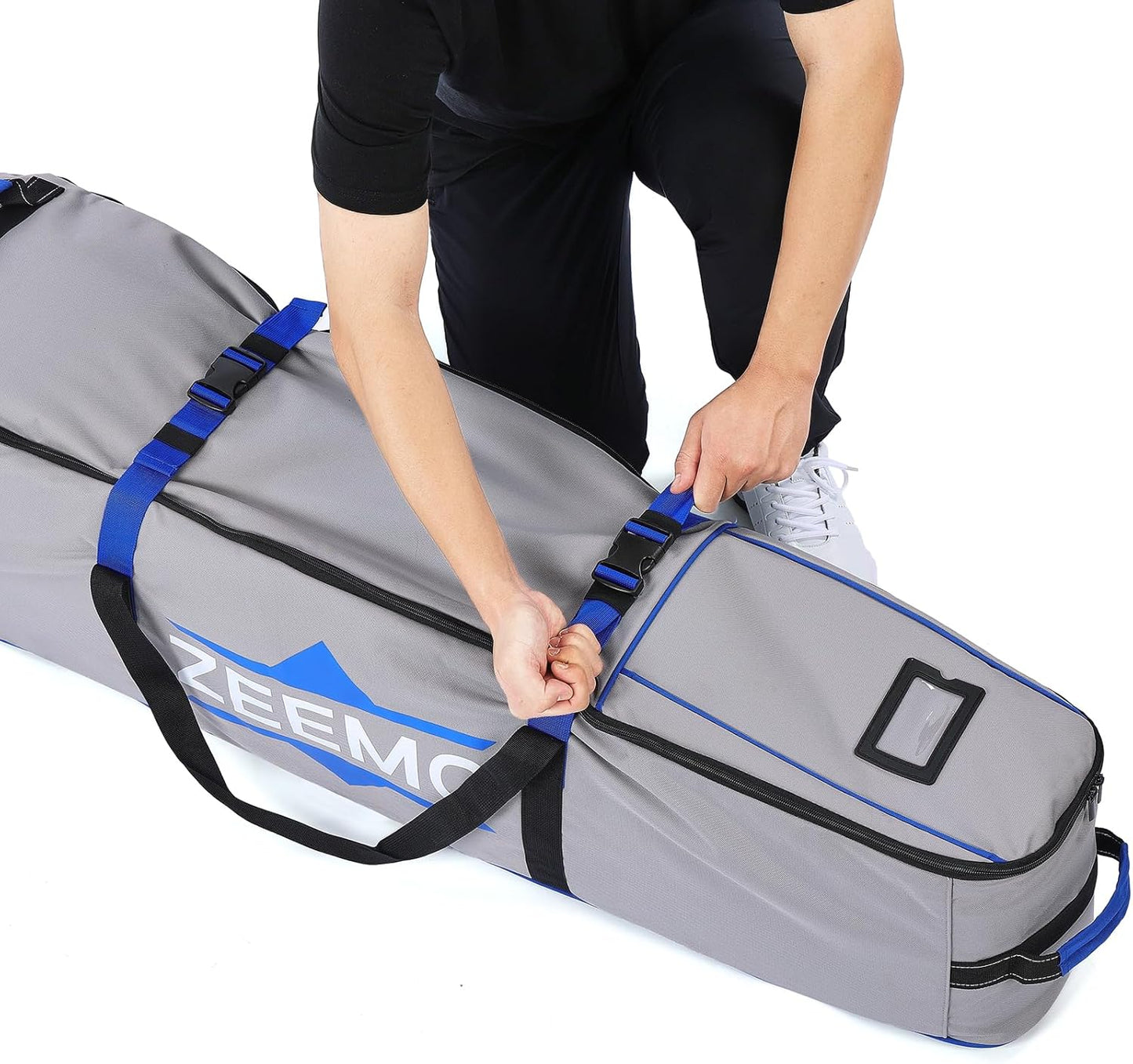 ZEEMO Golf Travel Bag, Full-Open Protective & Wheeled Airline-Approved Case for Clubs, Cart&StandBag, Soft-Sided Waterproof Cover Made of Heavy Duty Oxford