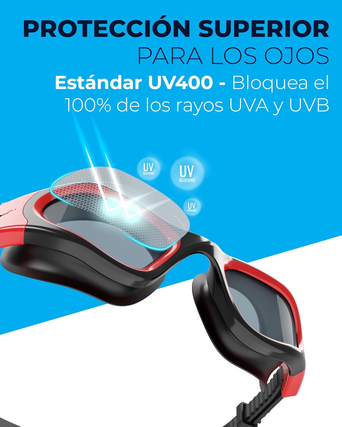 AqtivAqua Swimming Goggles, DX Wide View Swim Goggles for Adult Men Women, Anti Fog No Leaking