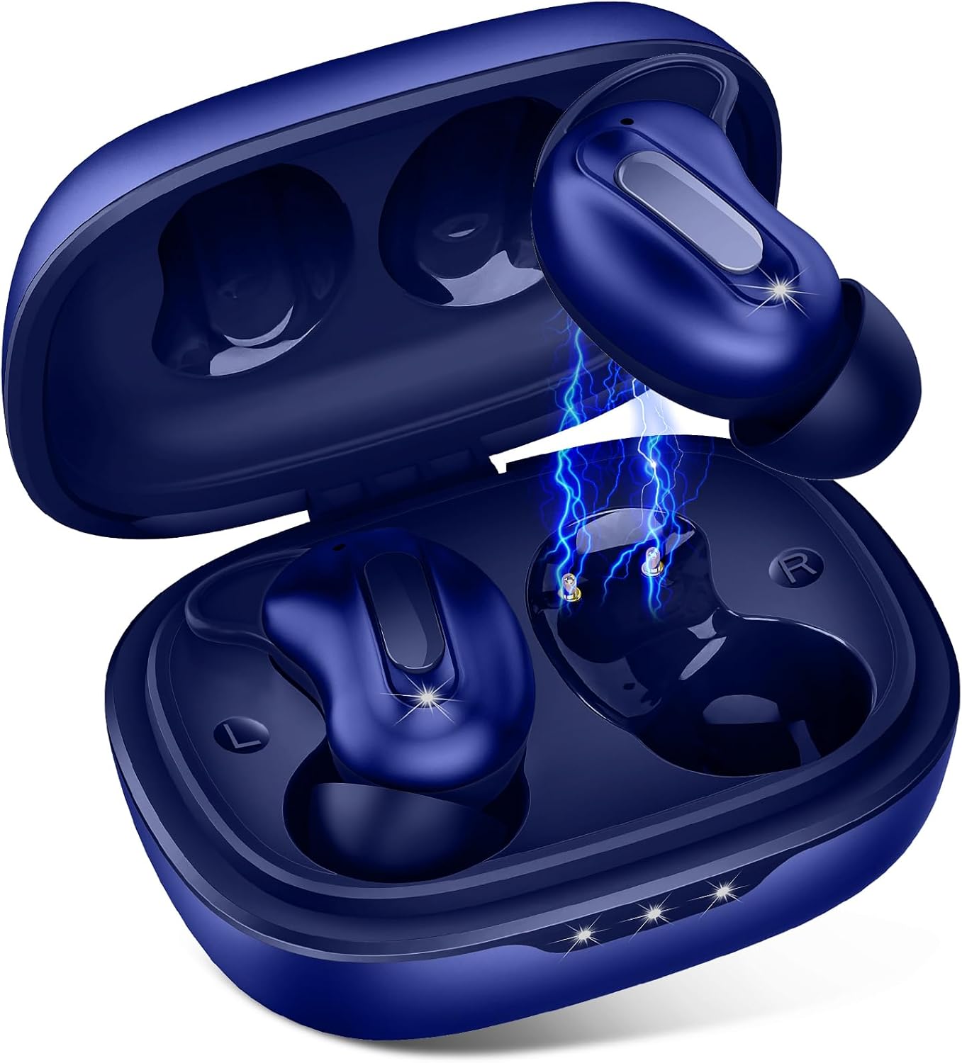 Sleep Earbuds, Mini ANC Wireless Earbuds Bluetooth 5.4 Headphones Deep Bass Stereo, 48H Playtime Ear Buds, 4 ENC Noise Cancelling Mic, In Ear IP7 Waterproof Earphones for Side Sleepers,Touch Control