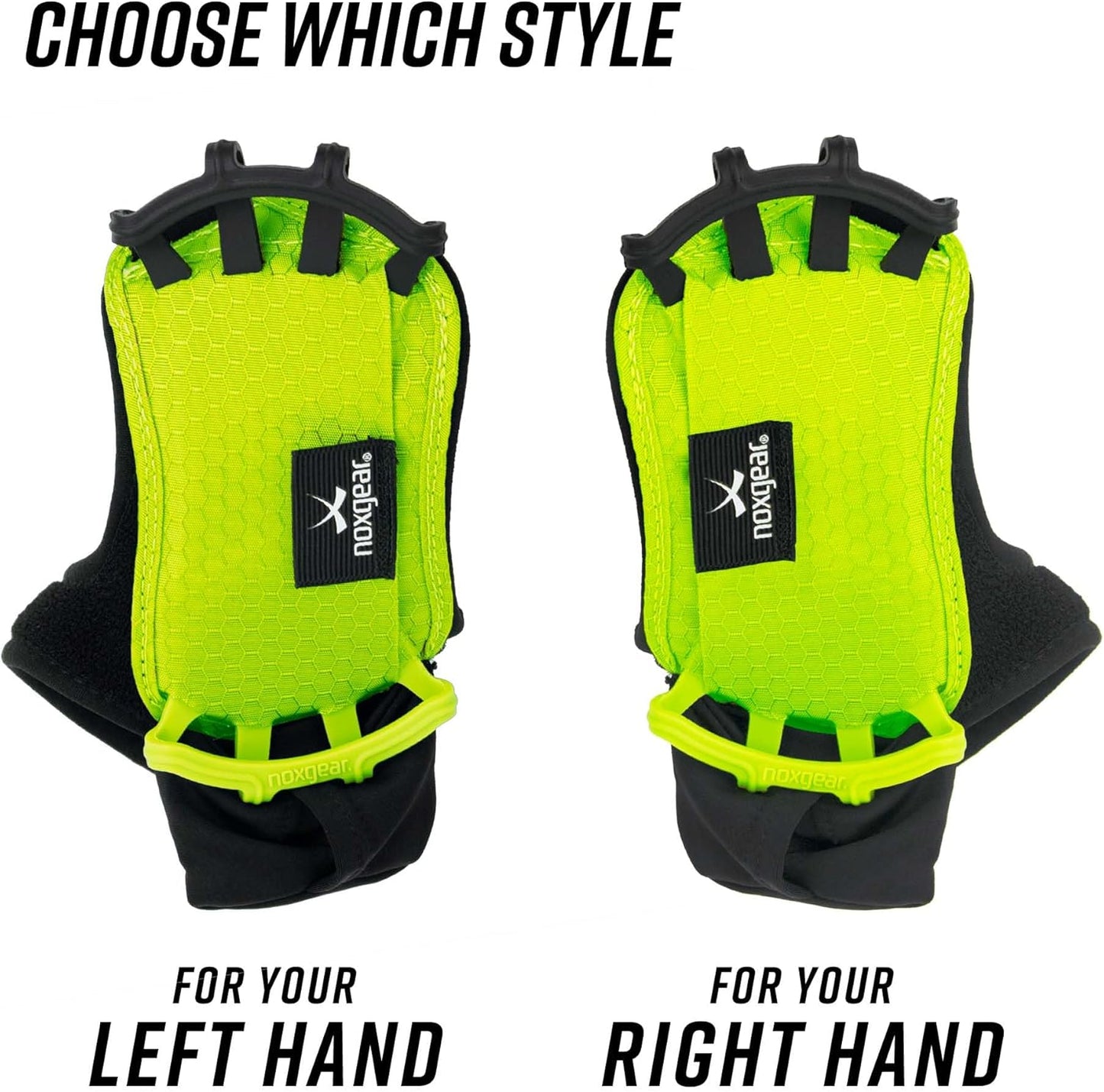 Noxgear Hand Held Phone Holder - Handheld Grip Phone Holder with Key Fob & Card Slot for Running, Jogging & Working Out - Compatible with All Phones - Machine Washable (Lime, Right Hand)