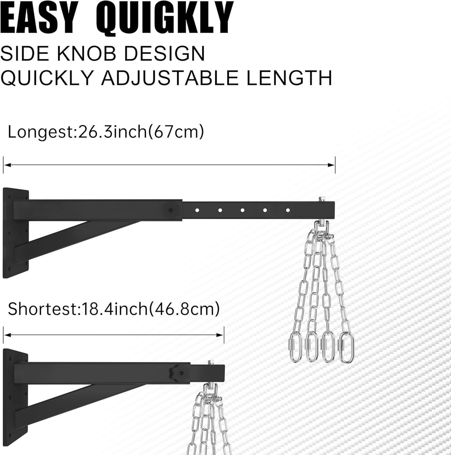 Adjustable Heavy Duty Bag Hanger,Wall Mount Punching Bag Hanger,Thickened Steel Plate and Stainless Steel kit for Home Gym Indoor Outdoor (Supports up to 900Ib)