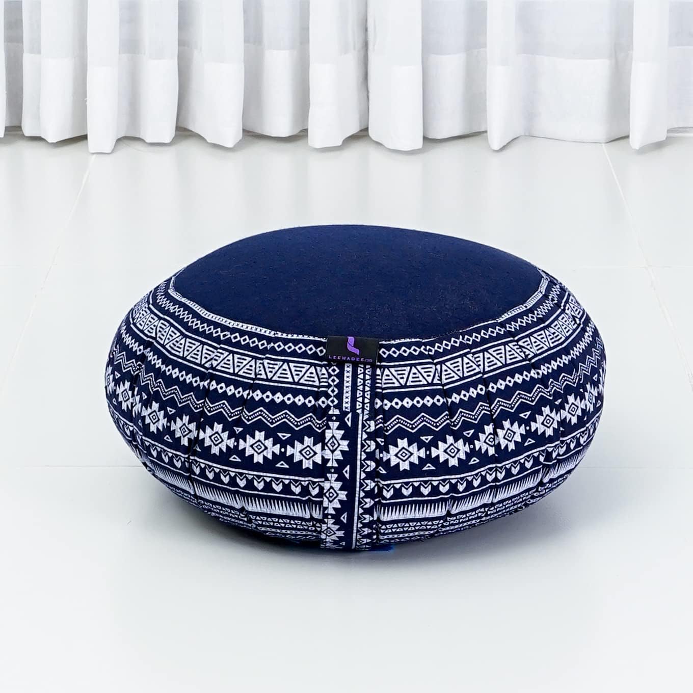 Leewadee Meditation Cushion Set – 1 Round Zafu Meditation Pillow and 1 Square Roll-Up Zabuton Meditation Mat, Pillows Bundle Filled with Kapok