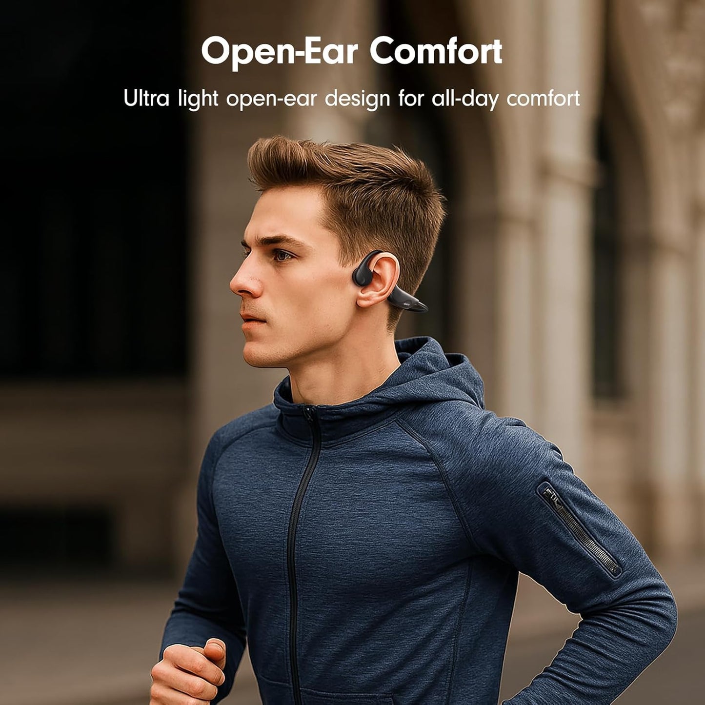 Bone Conduction Headphones,Open Ear Headphones Bluetooth 5.4 with Mic,10H Playtime,Bone Conduction Earbuds IPX5 Waterproof,Sports Headphonefor Running,Gym,Hiking,Cycling