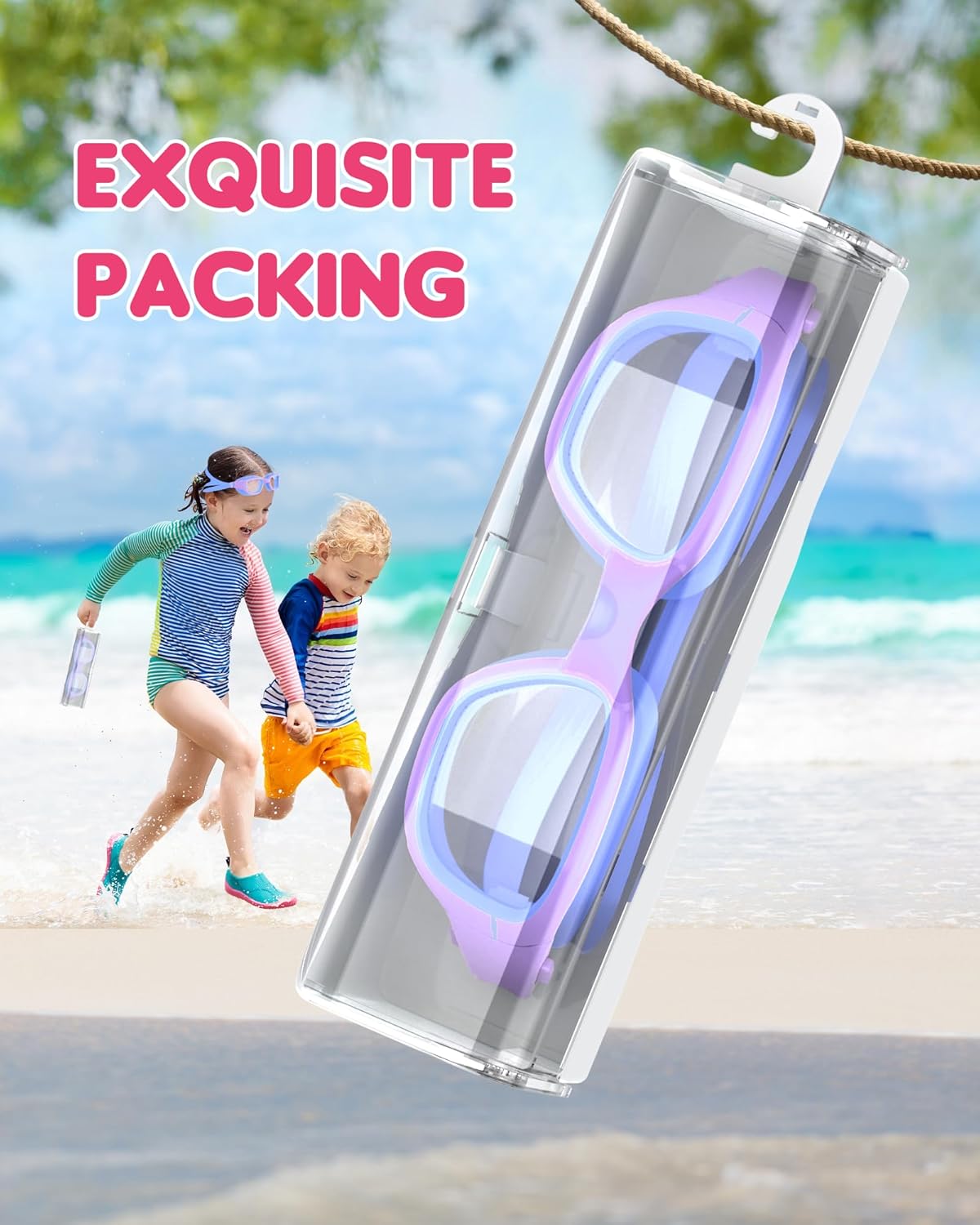 Kids Swim Goggles,Swimming Goggles for Kids 6-14, Anti-Fog UV Protection Pool Glasses for Boys Girls