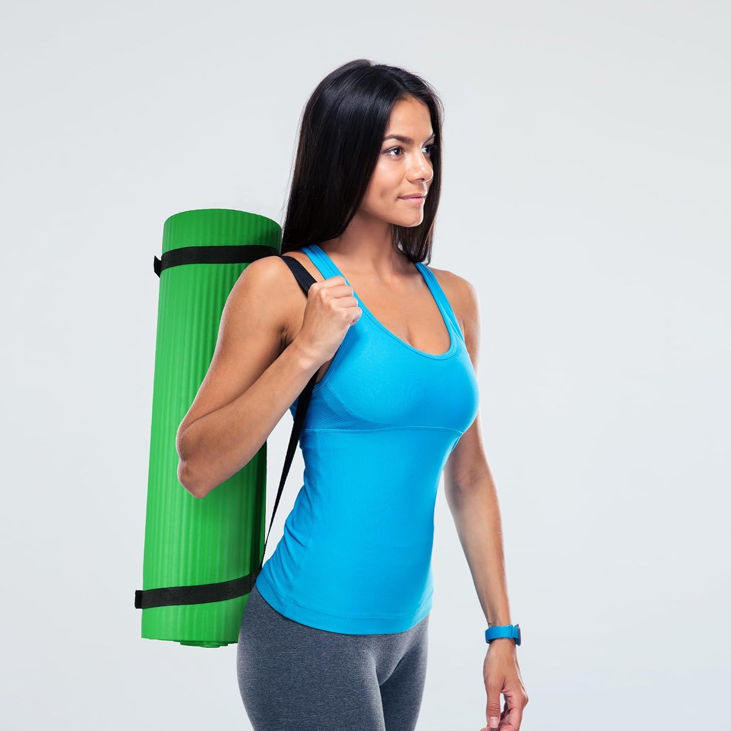 Yoga Mat, 1/2-Inch Extra Thick High Density Exercise Mat, Anti-Tear Exercise Yoga Mat with Carrying Strap, Suitable for Various Yoga Exercises