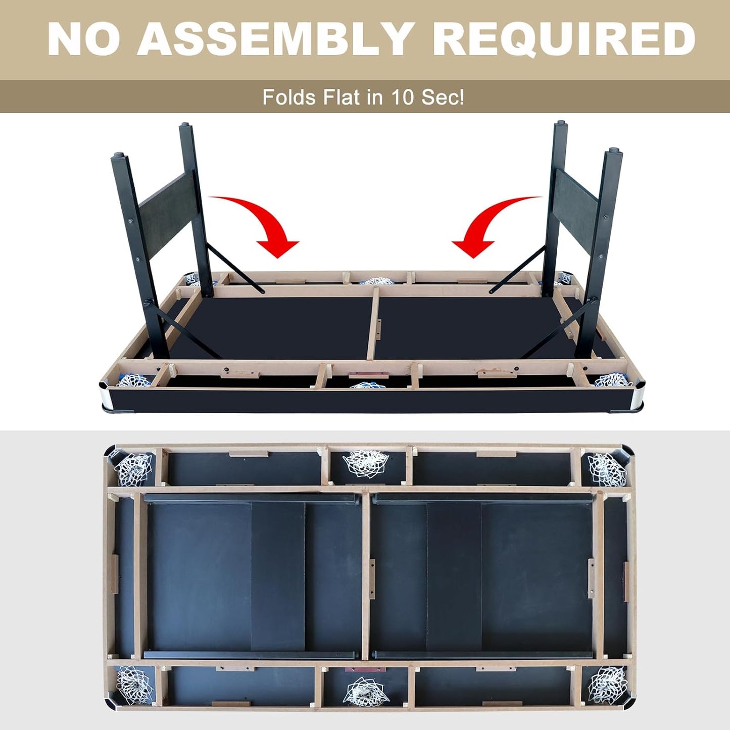 Seydrey 6-Foot Portable Foldable Pool Table with All Accessories – Compact Billiards Table for Home, Game Room, Apartment