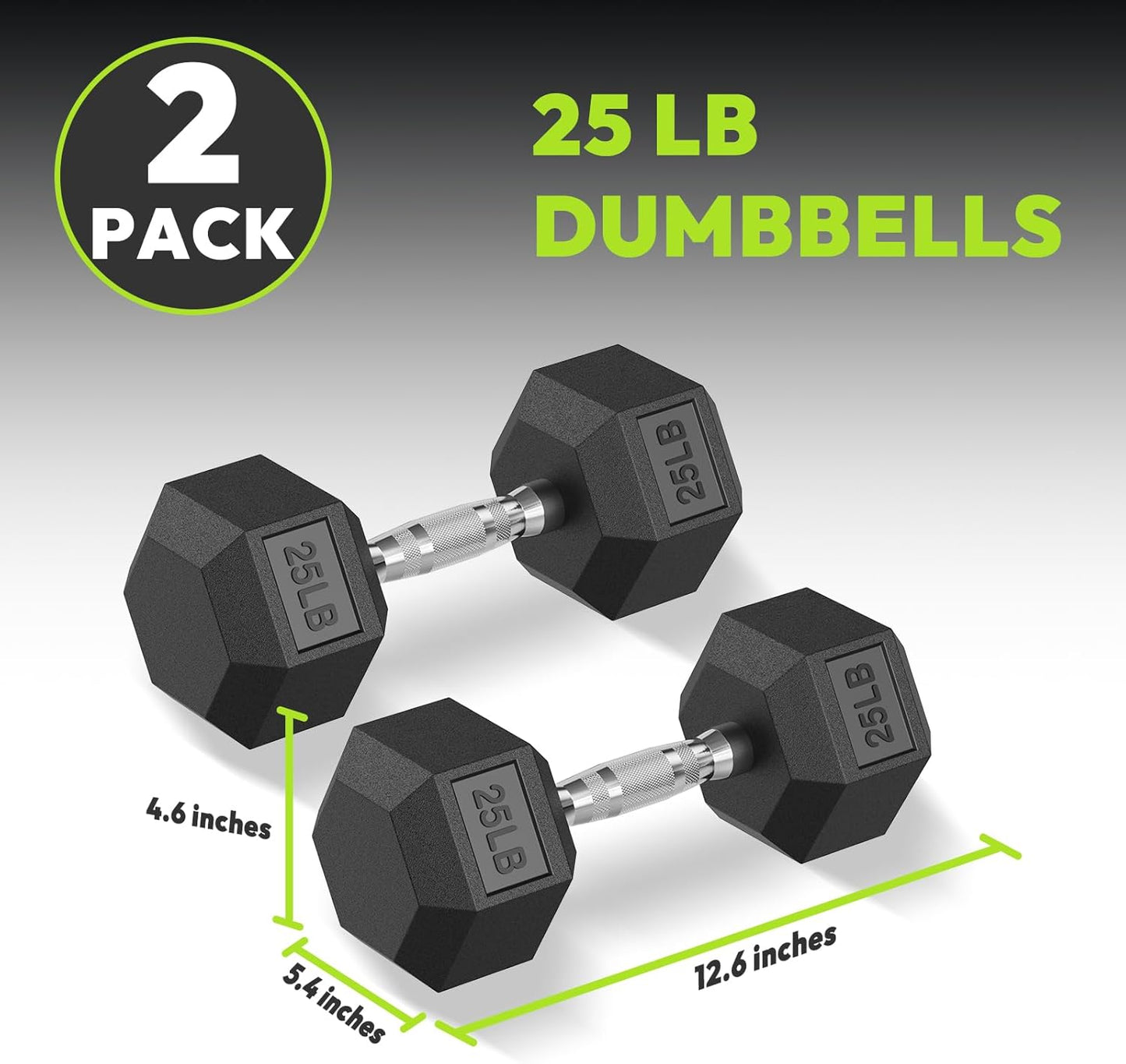 Hex Dumbbell Set 2.5-400 lb, Rubber Encased Exercise & Fitness Dumbbells, Weights Dumbbells Set of 2, Hand Weight for Strength Training