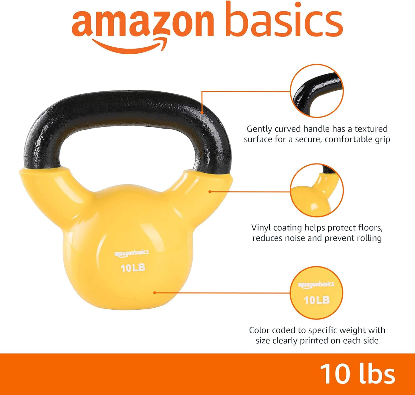 Amazon Basics Vinyl Kettlebell