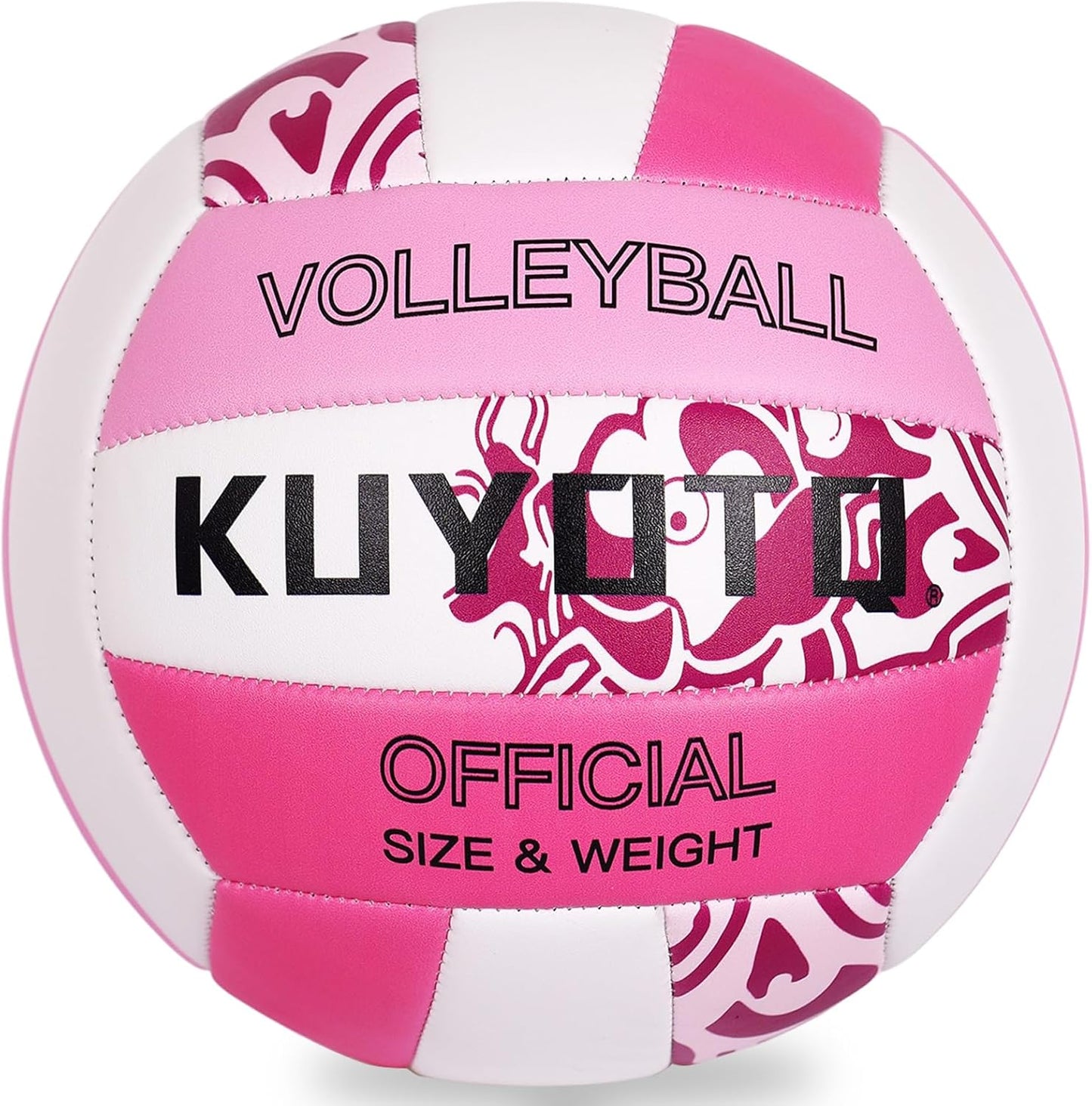 KUYOTQ Official Size 5 in&Outdoor Beach Volleyball,3MM Thickened Surface Soft Leather Youth Womens Mens Volleyball for Game Gym Training(Deflated)