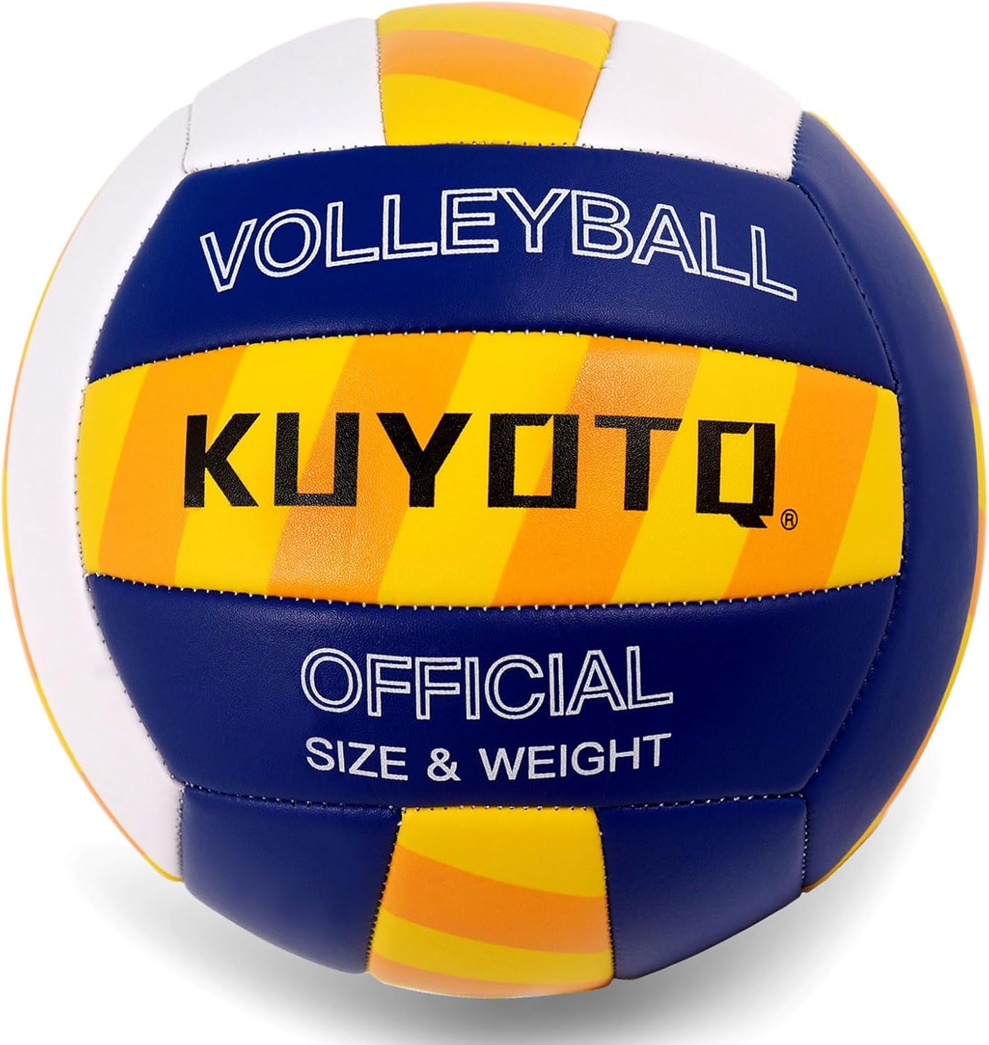 KUYOTQ Official Size 5 in&Outdoor Beach Volleyball,3MM Thickened Surface Soft Leather Youth Womens Mens Volleyball for Game Gym Training(Deflated)