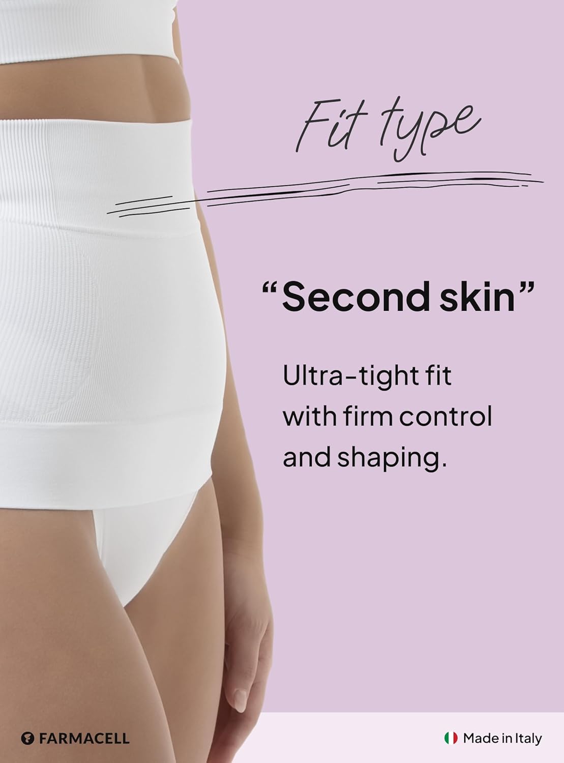 Farmacell Waist Trainer for Women 605 Made in Italy - Seamless Shapewear Tummy Control - Slimming Corset Shapewear