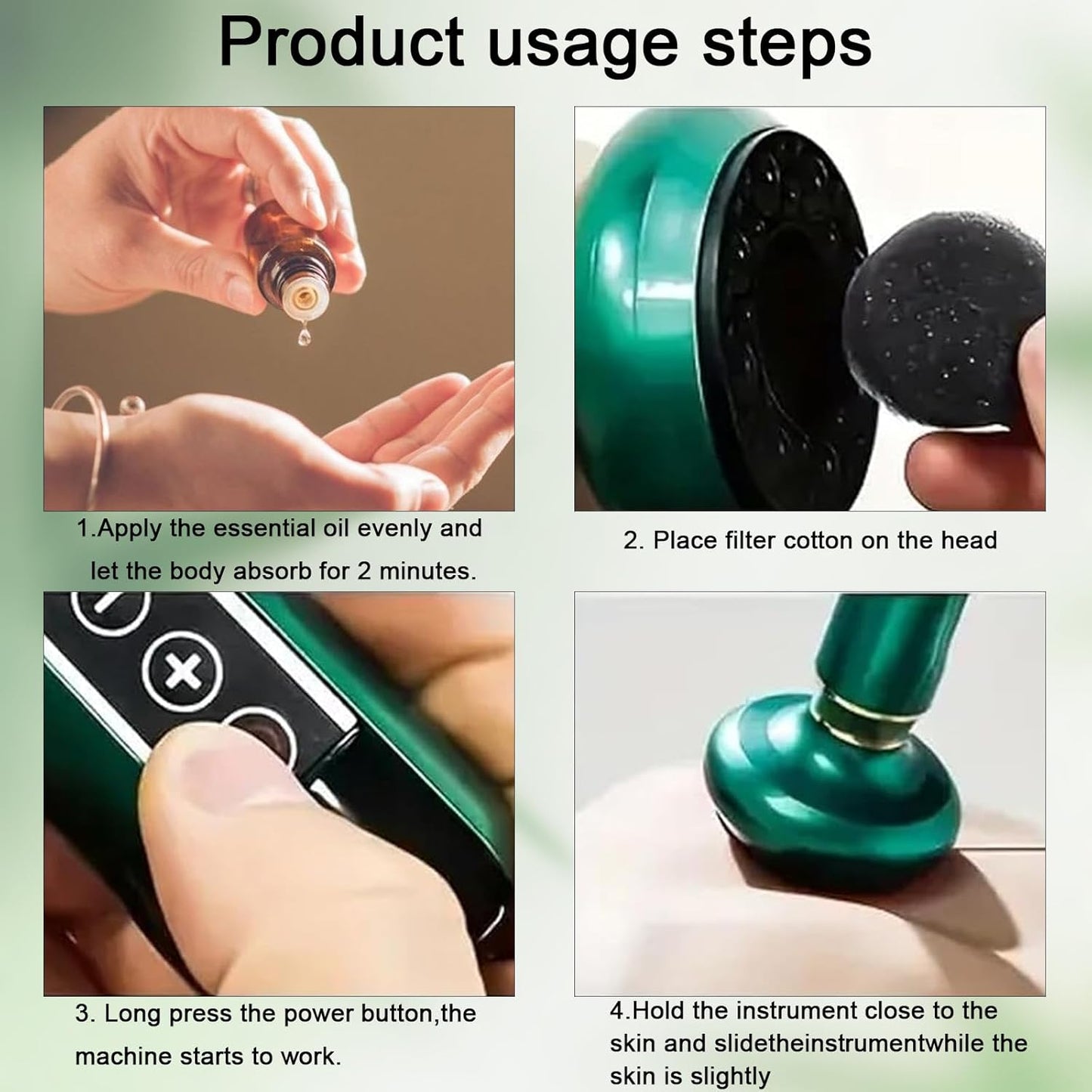 VHV Cellulite Massage Tool-Cupping Kit for Massage Therapy、Lymphatic Drainage Massager、12 Speed Adjustable Suction Cupping Therapy Set, Belly, Thighs, Arms, Butt.（Green