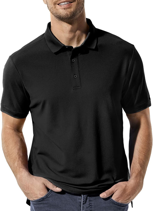 MIER Polo Shirts for Men Short Sleeve Quick Dry Polyester Collared Shirts Casual Golf Shirts, Moisture-Wicking