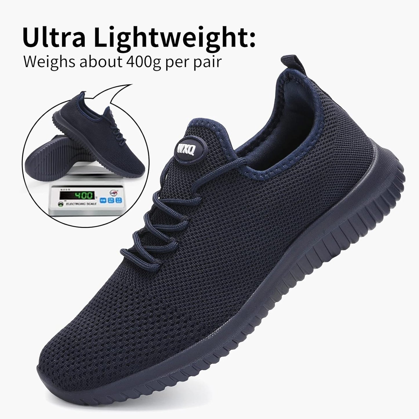 WXQ Men's Running Shoes Comfortable Lightweight Breathable Walking Shoes Mesh Workout Casual Sports Shoes