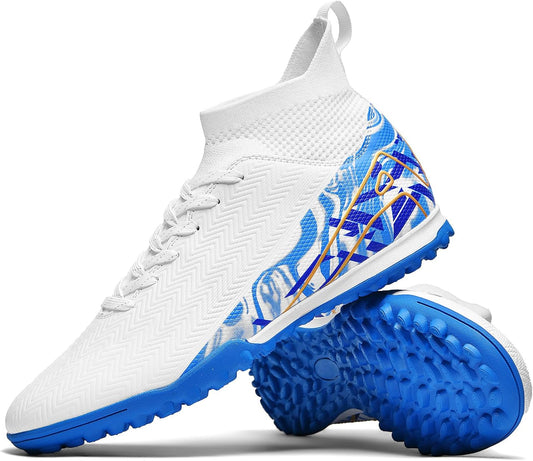 Indoor Soccer Cleats Mens Womens Turf Soccer Cleats Wide Socer Shoes FG AG TF High Ankle Football Boots