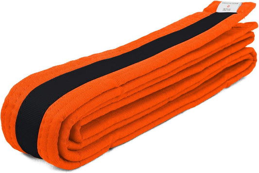 AAMA Color Belts with Black Stripe for Martial Arts - Taekwondo Karate Judo