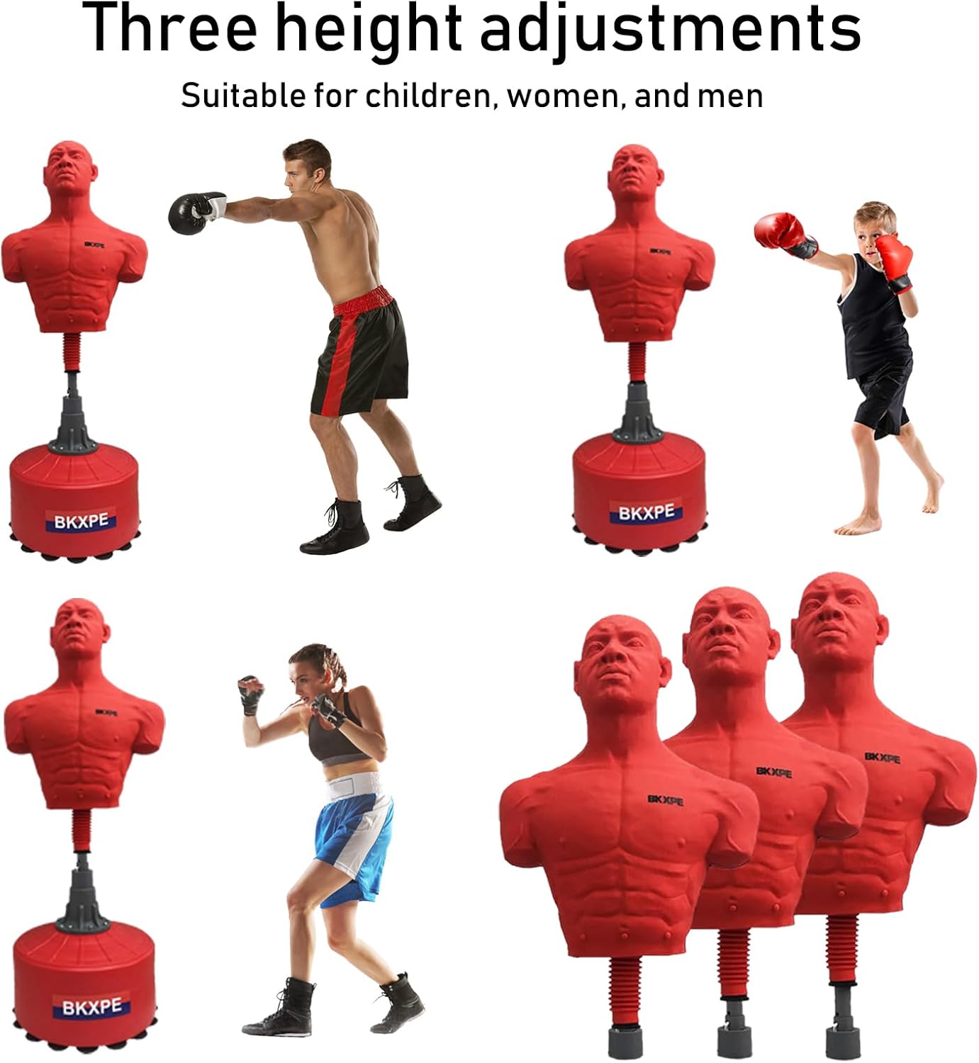 Punching Bags for Adults Silica Gel Heavy Bag Stand Bob Punching Dummy Kick Boxing Mannequin Home Gym