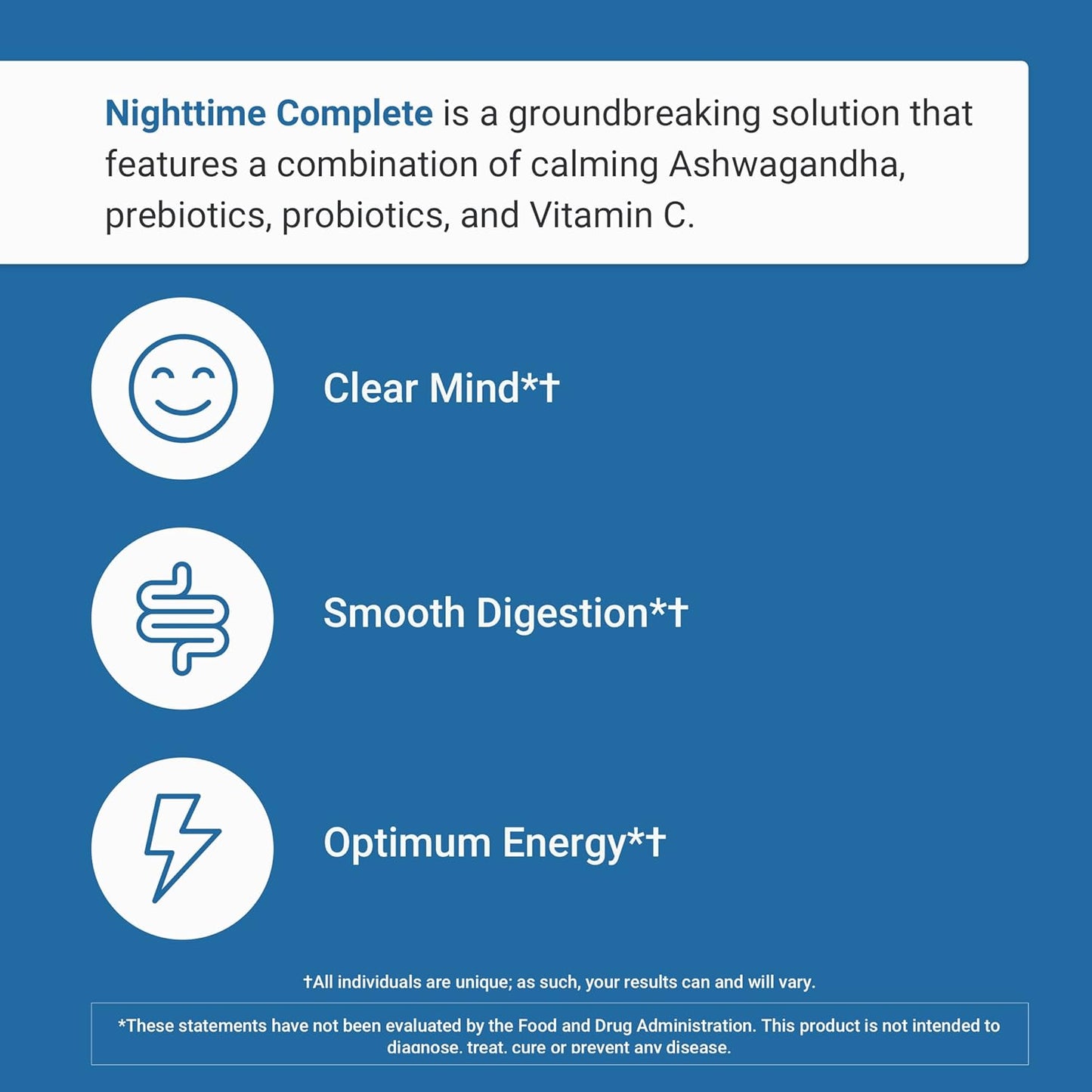 Nighttime Complete by Activated You Daily Wellness Drink for Gut Health with Ashwagandha - Raspberry Lemonade with Prebiotics, Probiotics, Vitamin C - Supports Relaxation & Digestion, Plant-Based