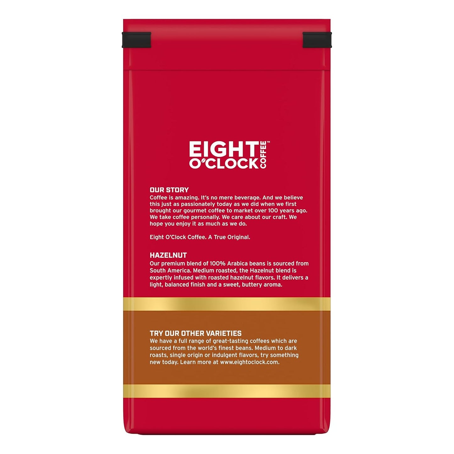 Eight O'Clock Coffee Hazelnut Ground Coffee, Medium Roast, 11 Ounce (Pack of 6) - Buttery, Smooth & Nutty