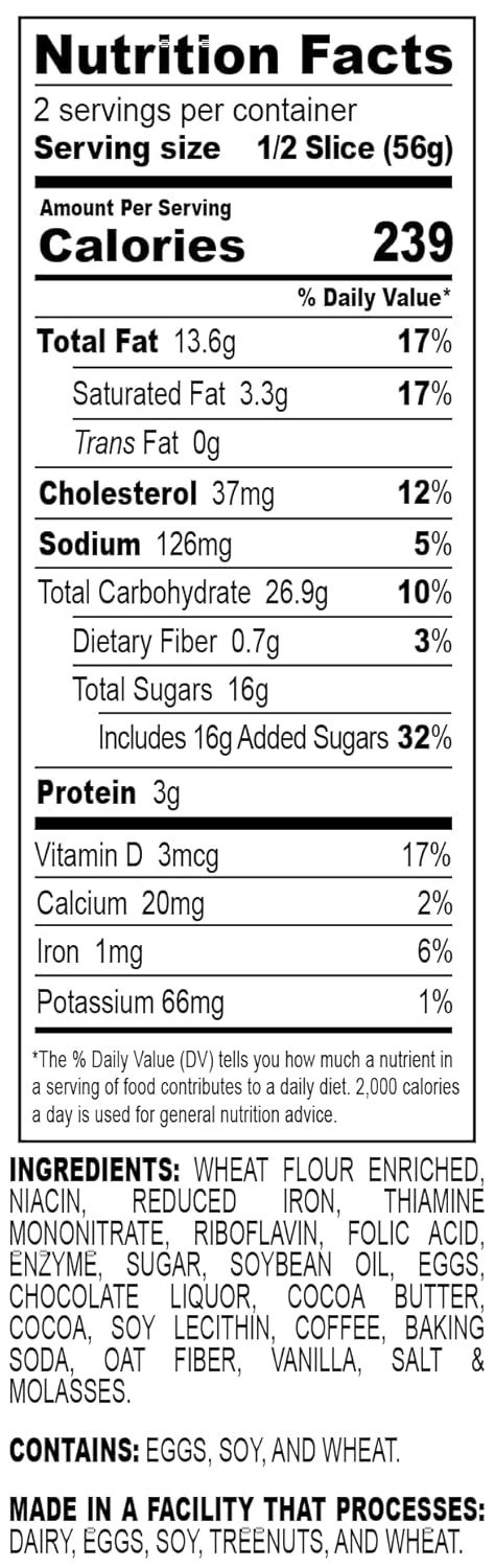 Nadel - Naturally Delicious Cappuccino Chocolate Chip bread, Lunch snack breakfast bars coffee cake, Natural fresh brand mocha chocolate cake 12 pack