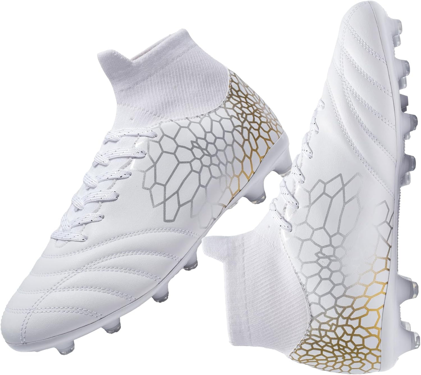 Boys Girls Soccer Cleats Youth Training Football Cleats High-top Soccer Shoes for Little/Big Kid