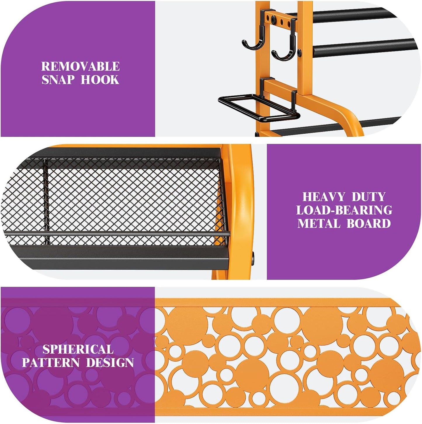 Dumbbell Rack, VOPEAK Weight Rack for Home Gym, Home Gym Storage Rack for Yoga Mat Kettlebells and Strength Training Equipment, Weight Storage Rack for Dumbbells with Wheels