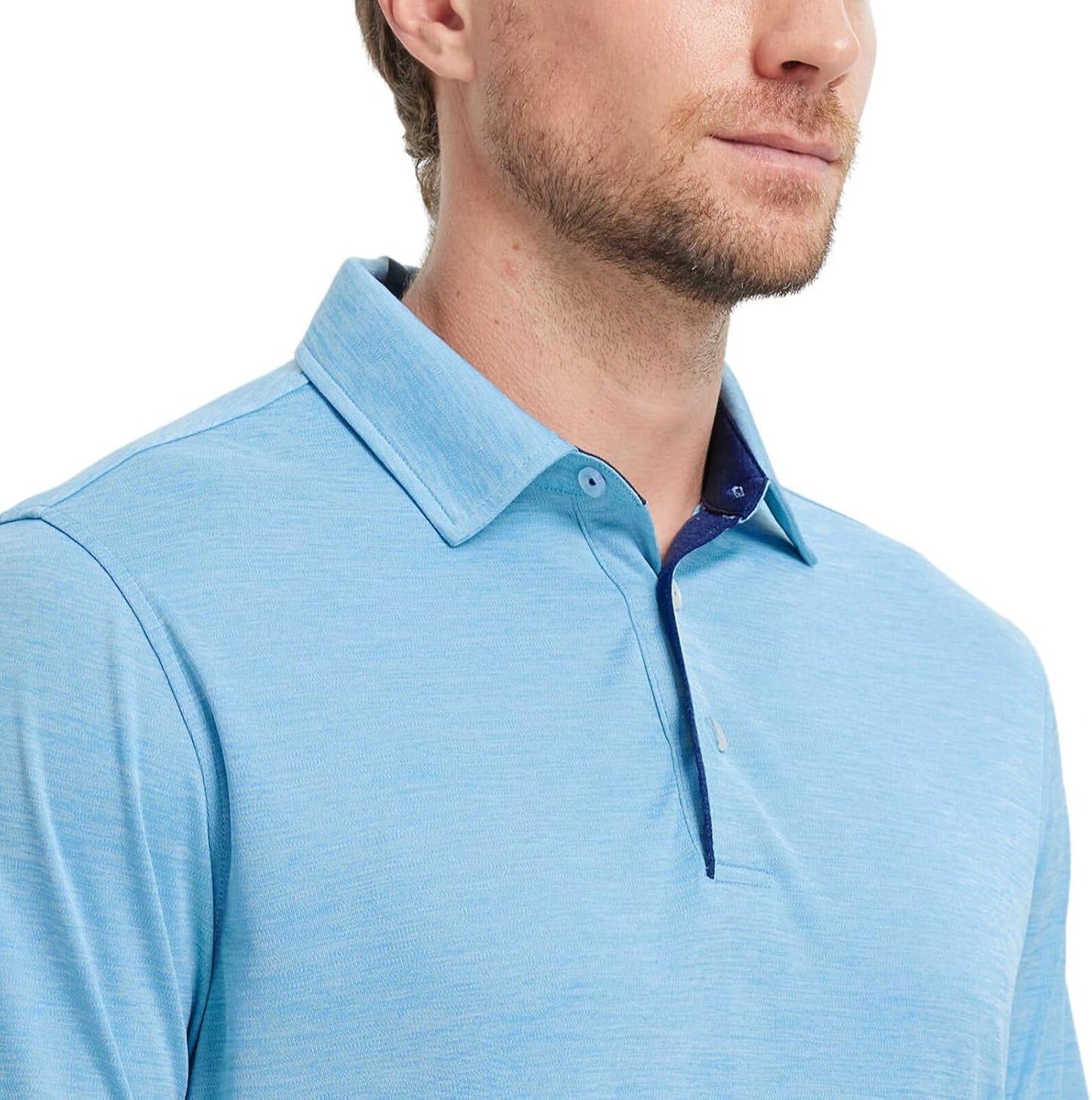 M MAELREG Golf Shirts for Men Short Sleeve Dry Fit Casual Striped Performance Moisture Wicking Collared Mens Polo Shirts
